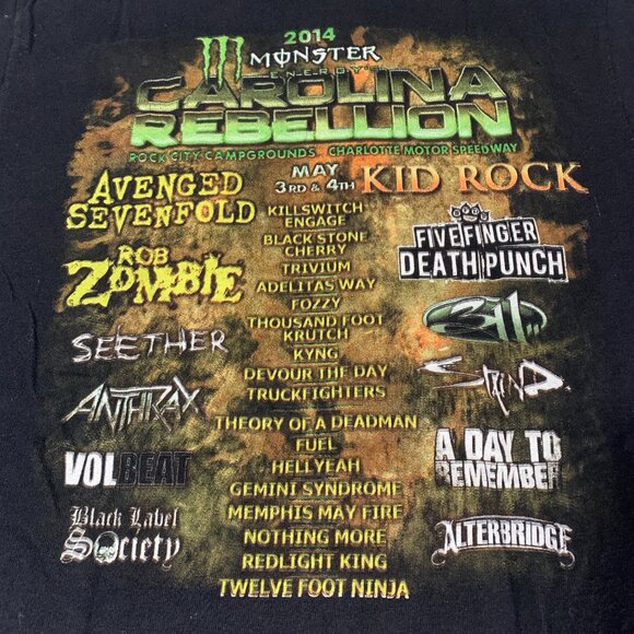 Carolina Rebellion 2014 Music Festival Concert T-Shirt Charlotte Motor Speedway - Picture 4 of 9